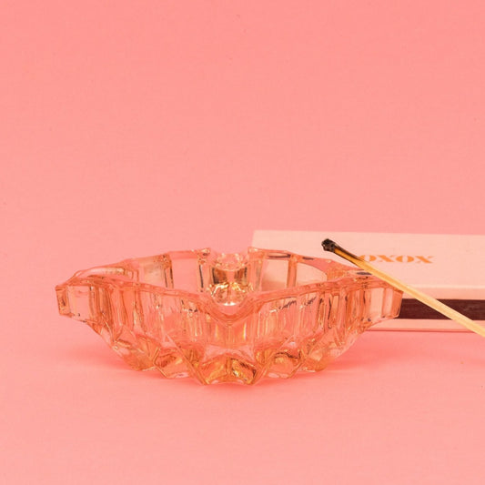 Vintage Pink Glass Ashtray